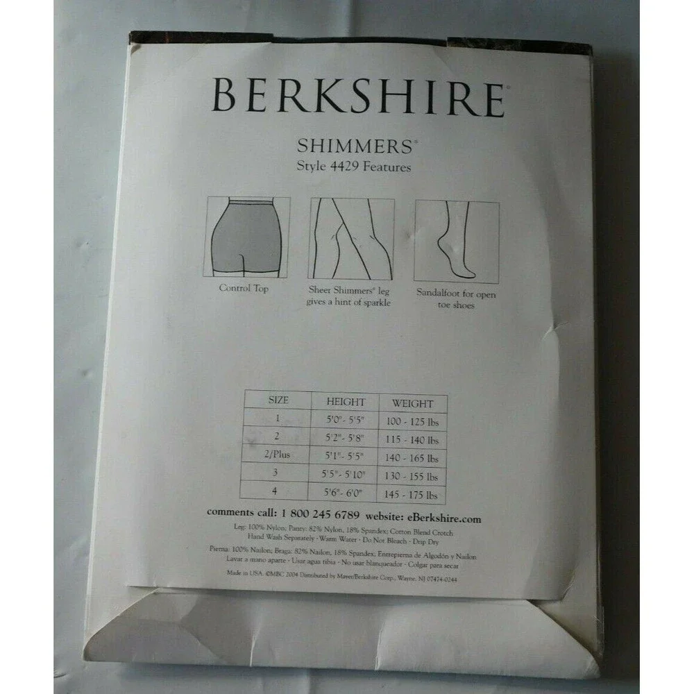 Berkshire Shimmers Pantyhose Black Ultra Sheers Control Top Hosiery Size 2